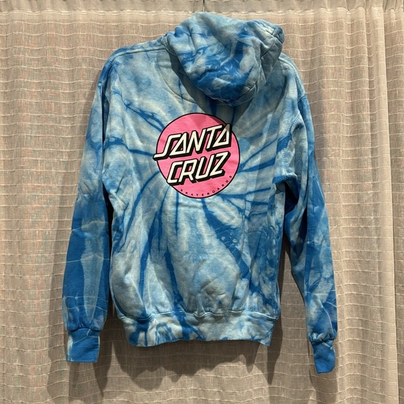 NWOT BLUE WHITE TIE DYE Santa Cruz HOODIE M - Picture 4 of 8